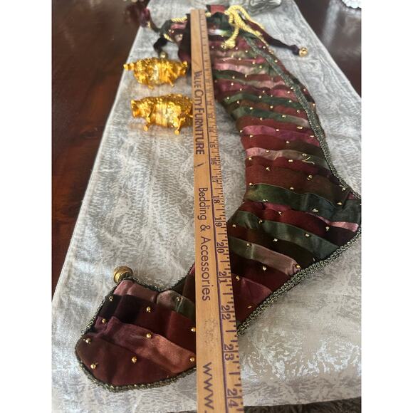 Katherine's Collection Wayne Kleski Christmas Stocking ribbon woven 24” velvet - Picture 12 of 16